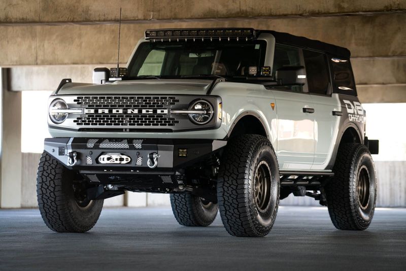 DV8 Offroad 2021+ Ford Bronco Front Bumper Winch Capable w/ Optional Bull Bar/Aux Light Opening - Crew Original