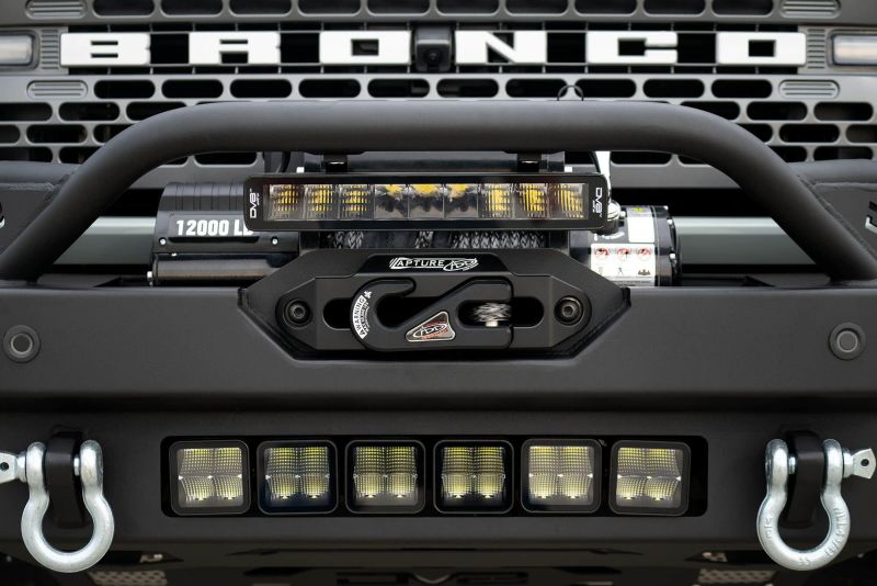 DV8 Offroad 2021+ Ford Bronco Modular Front Bumper Winch Capable w/ Auxiliary Light Mounts - Crew Original