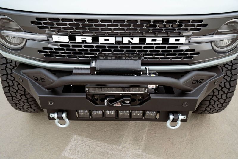 DV8 Offroad 2021+ Ford Bronco Modular Front Bumper Winch Capable w/ Auxiliary Light Mounts - Crew Original