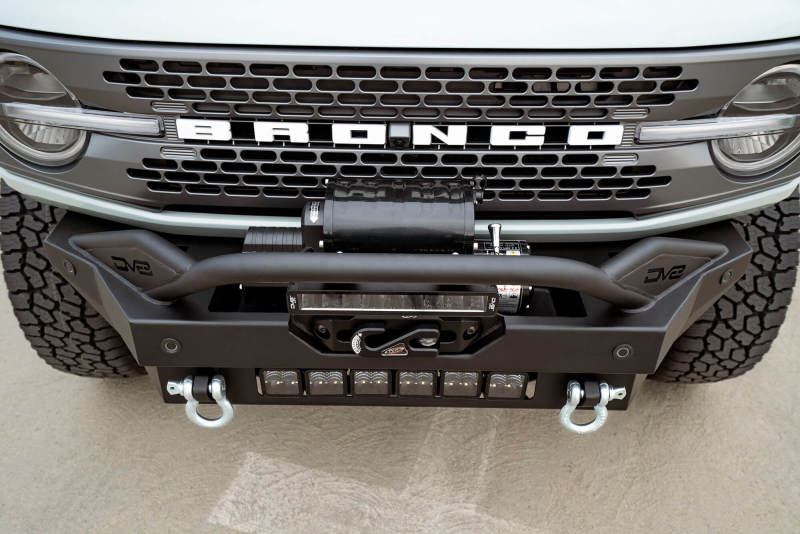 DV8 Offroad 2021+ Ford Bronco Modular Front Bumper Winch Capable w/ Auxiliary Light Mounts - Crew Original