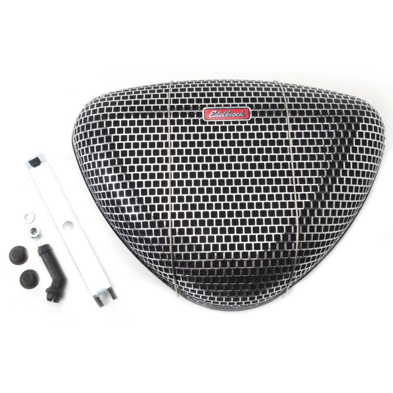 Edelbrock Air Cleaner Pro-Flo 1000 Series Triangular Steel Top 11 375In X 8 375In X 3In Chrome - Crew Original
