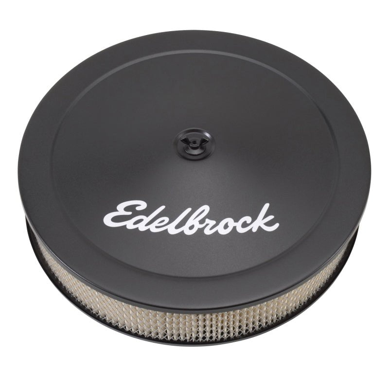 Edelbrock Air Cleaner Pro-Flo Series Round Steel Top Paper Element 14In Dia X 3 75In Dropped Base - Crew Original
