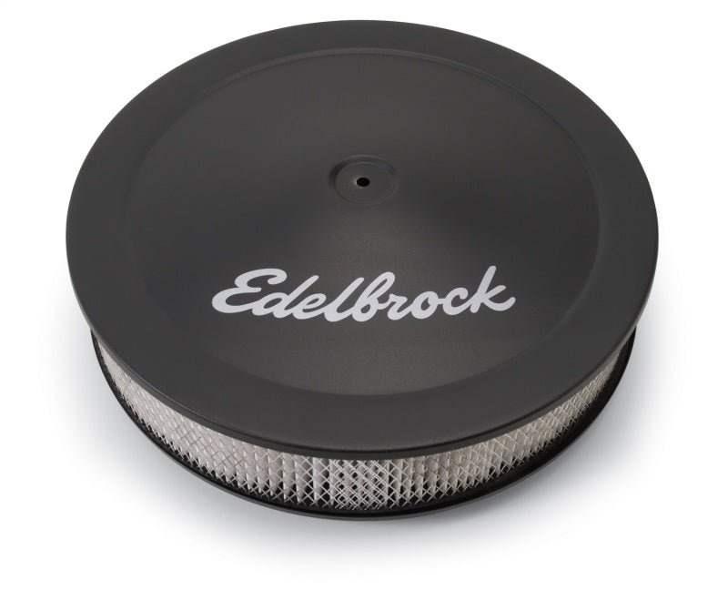 Edelbrock Air Cleaner Pro-Flo Series Round Steel Top Paper Element 14In Dia X 3 75In Dropped Base - Crew Original