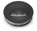 Edelbrock Air Cleaner Pro-Flo Series Round Steel Top Paper Element 14In Dia X 3 75In Dropped Base - Crew Original