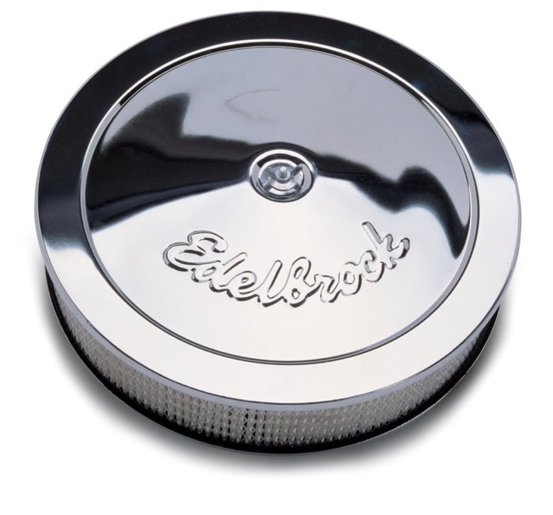 Edelbrock Air Cleaner Pro-Flo Series Round Steel Top Paper Element 14In Dia X 3 75In Dropped Base - Crew Original
