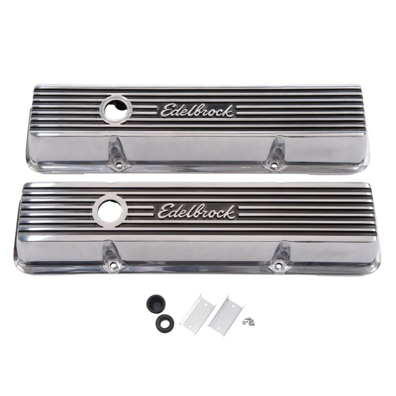 Edelbrock Valve Cover Elite II Series Chevrolet 1959-1986 262-400 CI V8 Low Polished - Crew Original