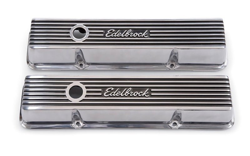Edelbrock Valve Cover Elite II Series Chevrolet 1959-1986 262-400 CI V8 Low Polished - Crew Original