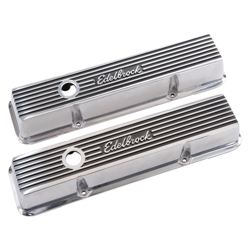 Edelbrock Valve Cover Elite II Series Chevrolet 1959-1986 262-400 CI V8 Low Polished - Crew Original