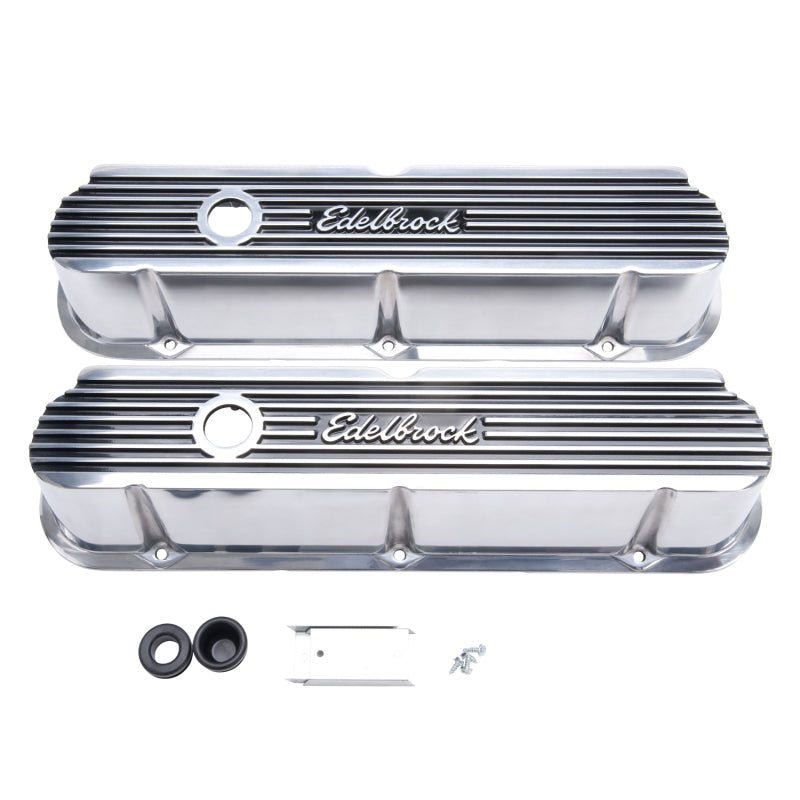 Edelbrock Valve Cover Elite II Series Ford 289-302-351W CI V8 Tall Polished - Crew Original