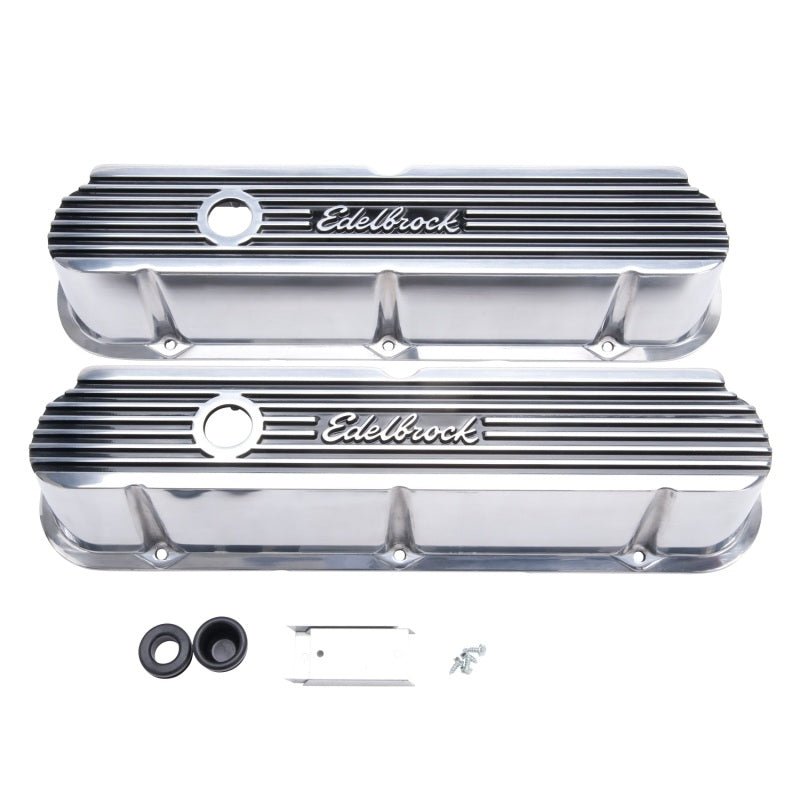 Edelbrock Valve Cover Elite II Series Ford 289-302-351W CI V8 Tall Polished - Crew Original