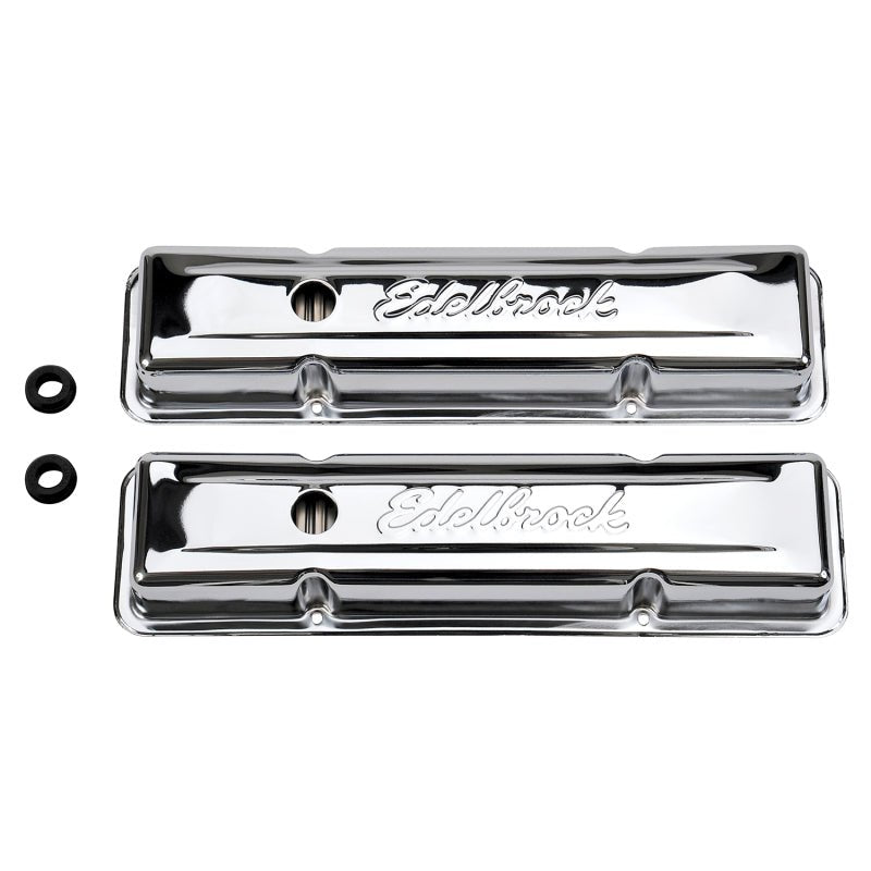 Edelbrock Valve Cover Signature Series Chevrolet 1959-1986 262-400 CI V8 Low Chrome - Crew Original