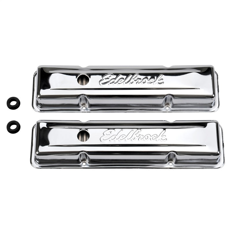 Edelbrock Valve Cover Signature Series Chevrolet 1959-1986 262-400 CI V8 Low Chrome - Crew Original