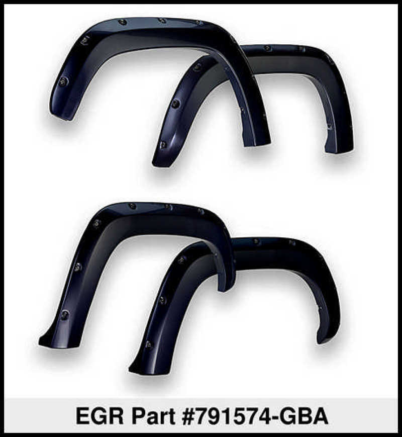 EGR 14+ Chev Silverado 6-8ft Bed Bolt-On Look Color Match Fender Flares - Set - Black - Crew Original