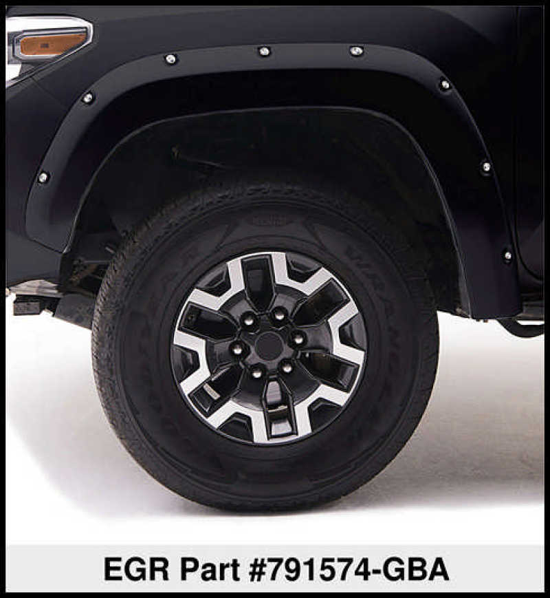 EGR 14+ Chev Silverado 6-8ft Bed Bolt-On Look Color Match Fender Flares - Set - Black - Crew Original