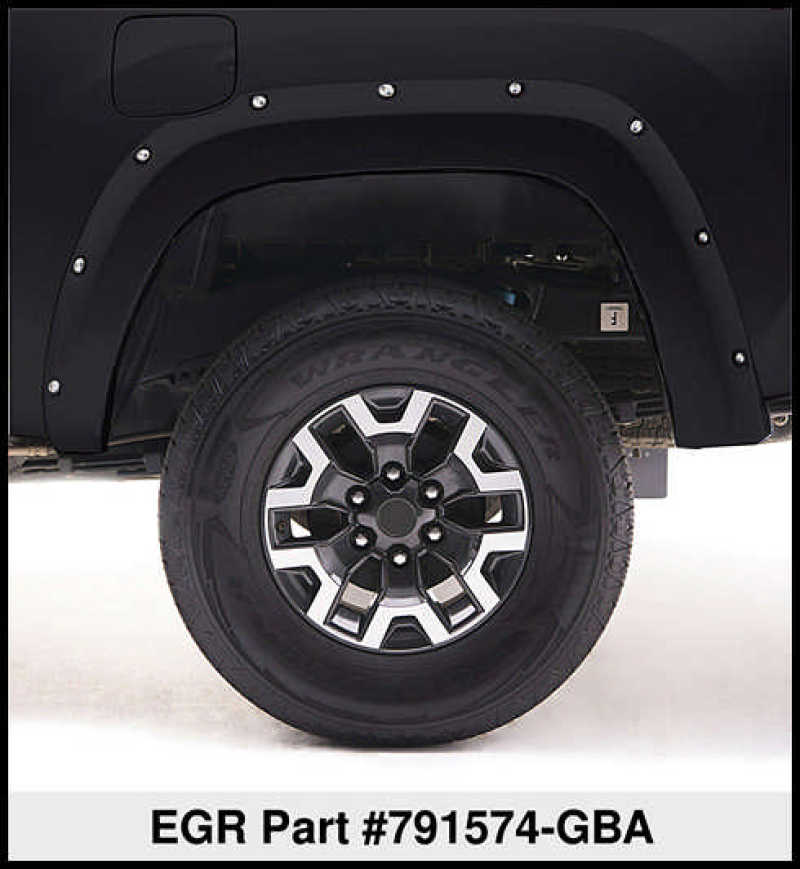 EGR 14+ Chev Silverado 6-8ft Bed Bolt-On Look Color Match Fender Flares - Set - Black - Crew Original