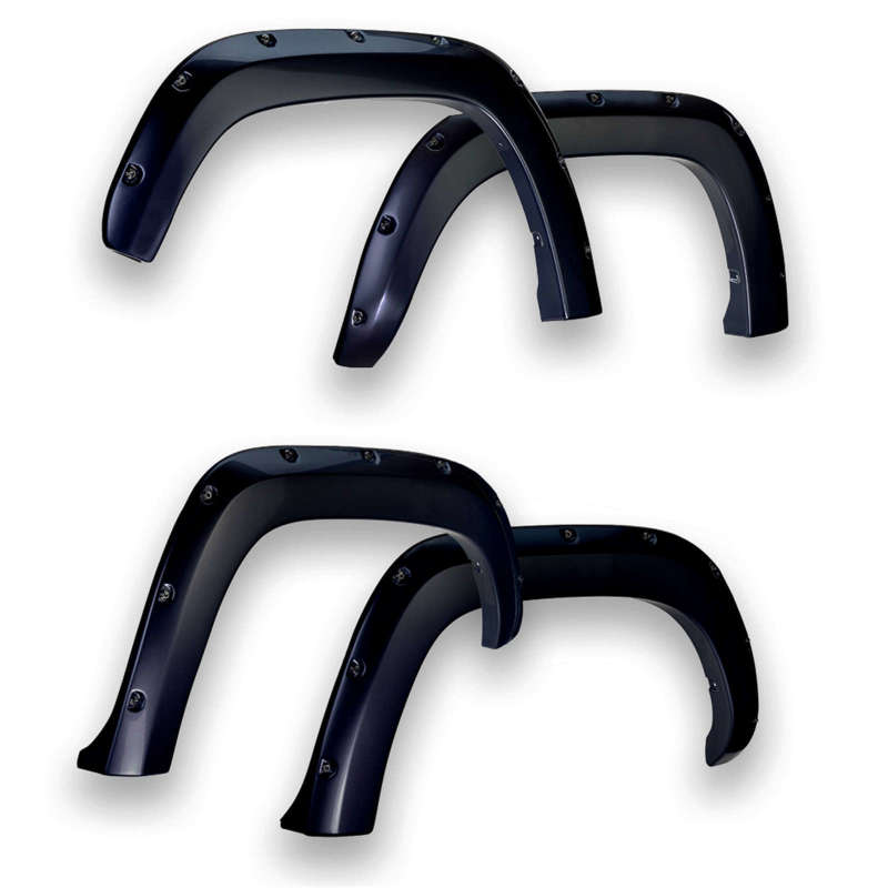 EGR 14+ Chev Silverado 6-8ft Bed Bolt-On Look Color Match Fender Flares - Set - Black - Crew Original