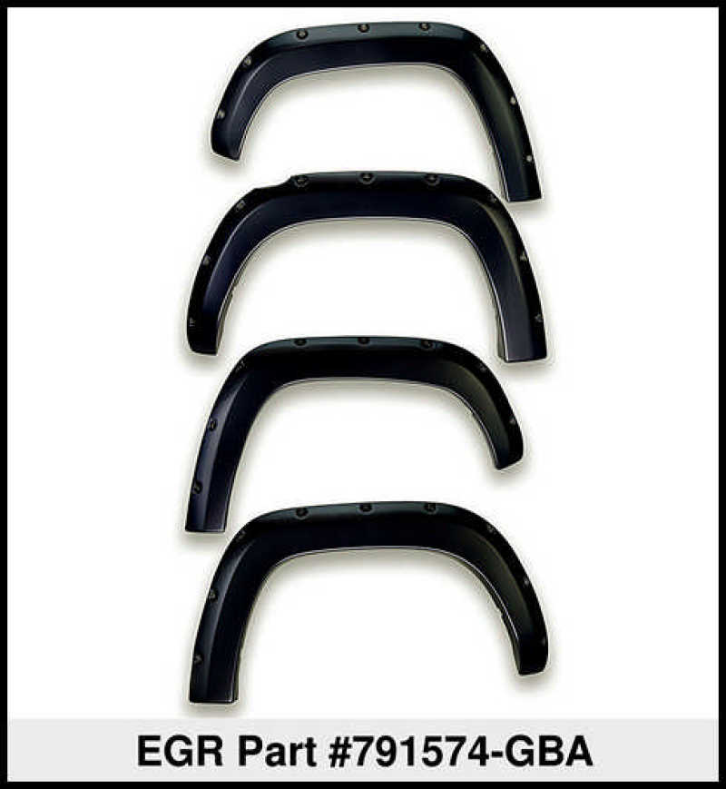 EGR 14+ Chev Silverado 6-8ft Bed Bolt-On Look Color Match Fender Flares - Set - Black - Crew Original