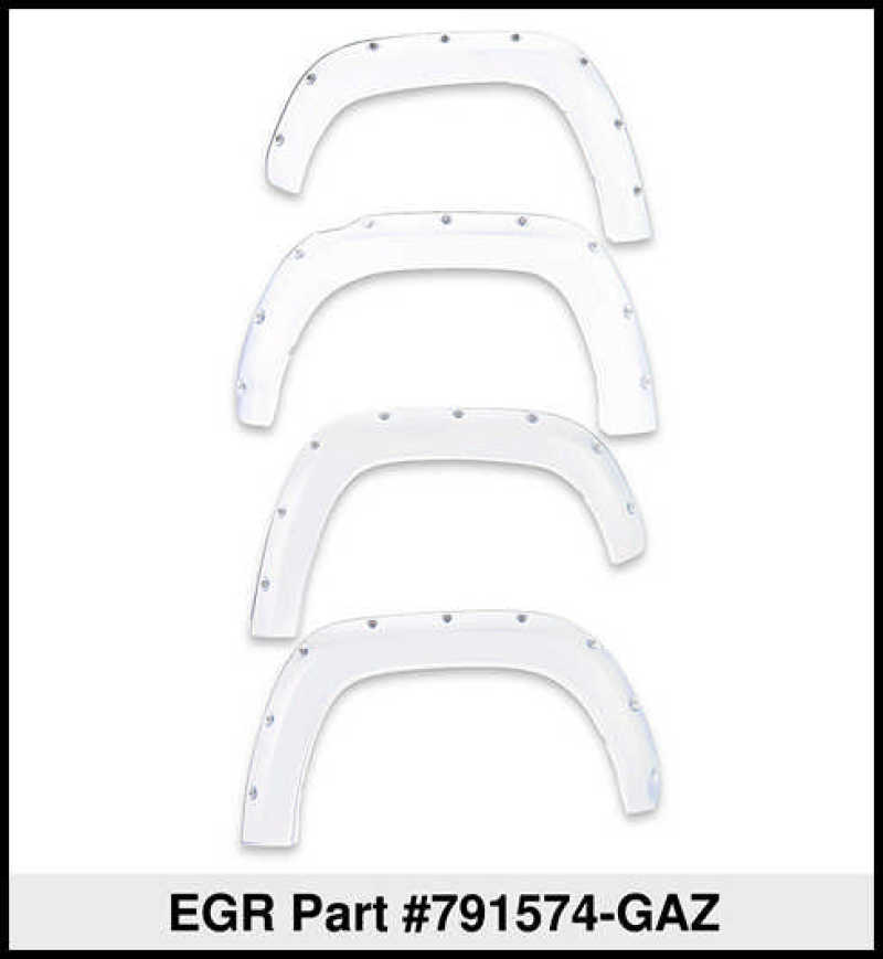 EGR 14+ Chev Silverado 6-8ft Bed Bolt-On Look Color Match Fender Flares - Set - Summit White - Crew Original