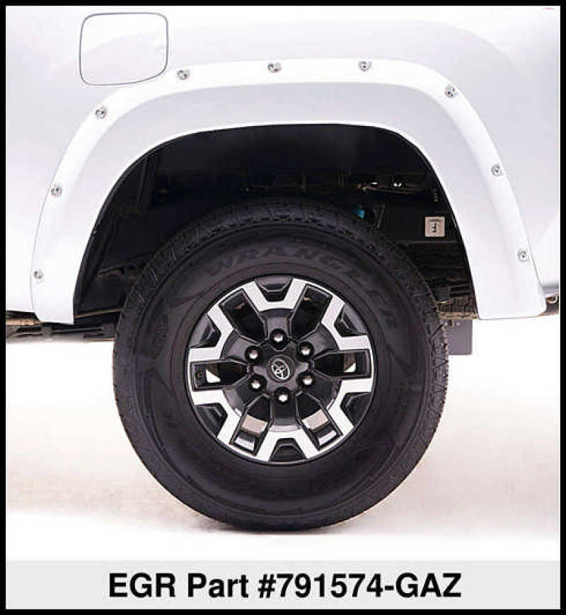EGR 14+ Chev Silverado 6-8ft Bed Bolt-On Look Color Match Fender Flares - Set - Summit White - Crew Original
