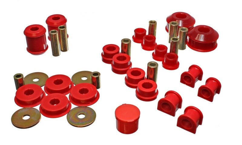 Energy Suspension 03-05 Mitsubishi Lancer EVO 8 Red Hyper-flex Master Bushing Set - Crew Original