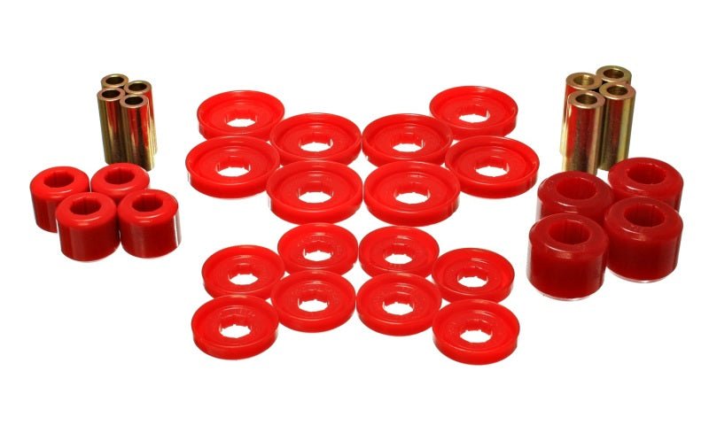 Energy Suspension 03-09 Dodge RAM 1500/2500/3500 Pickup Red Front End Control Arm Bushing Set - Crew Original