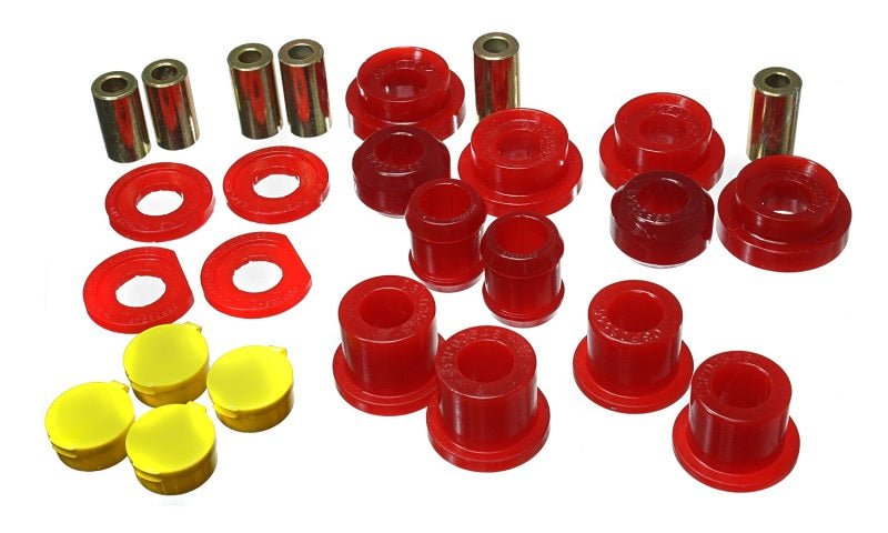 Energy Suspension 06-11 Honda Civic Red Rear Lower Trailing Arm and Lower Knuckle Bushing Set - Crew Original
