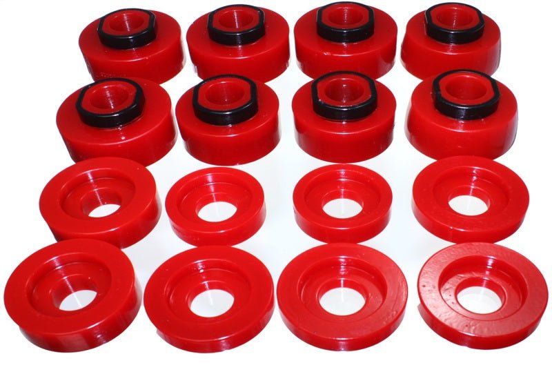 Energy Suspension 08-16 Ford F-250/F-350/F-450/F-550 Super Duty Crew Cab Red Body Mount Set - Crew Original