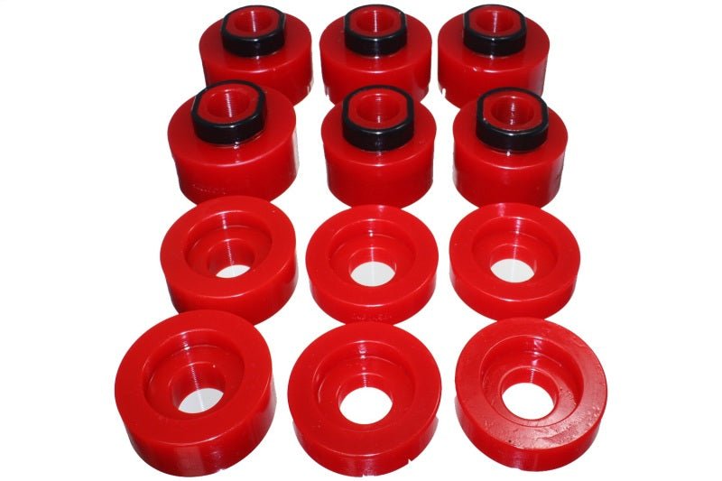 Energy Suspension 08-16 Ford F-250/F-350/F-450/F-550 Super Duty STD/Super Cab Red Body Mount Set - Crew Original