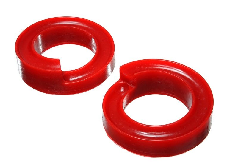 Energy Suspension 2005-07 Ford F-250/F-350 SD 2/4WD Front Coil Spring Isolator Set - Red - Crew Original