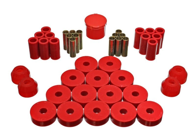 Energy Suspension 55-75 Jeep CJ5/CJ6 Red Hyper-Flex Master Bushing Set - Crew Original