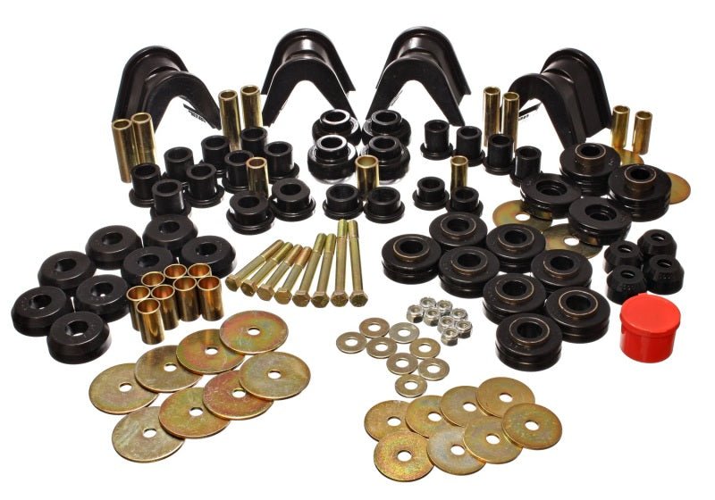 Energy Suspension 66-77 Ford Bronco 4WD (w/ 4 Deg C-Bushings) Black Hyper-Flex Master Bushing Set - Crew Original