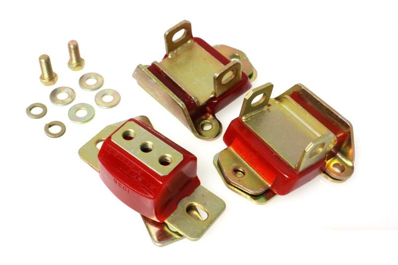 Energy Suspension 67-72 Camaro/64-72 Chevelle/63-82 Corvette Red Zinc 2 Engine & 1 Trans Mount Set - Crew Original