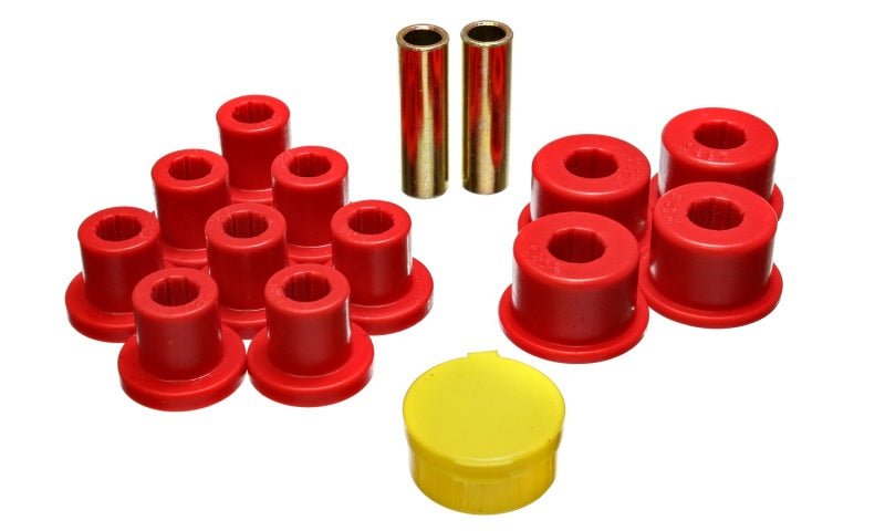 Energy Suspension 6/74-80 MG MGB Red Rear Leaf Spring Bushing Set - Crew Original