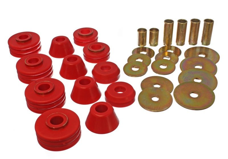 Energy Suspension 73-80 GM 1/2 Ton C-10/C1500 Pick Up 2WD Red Body (Cab) Mount Set - Crew Original