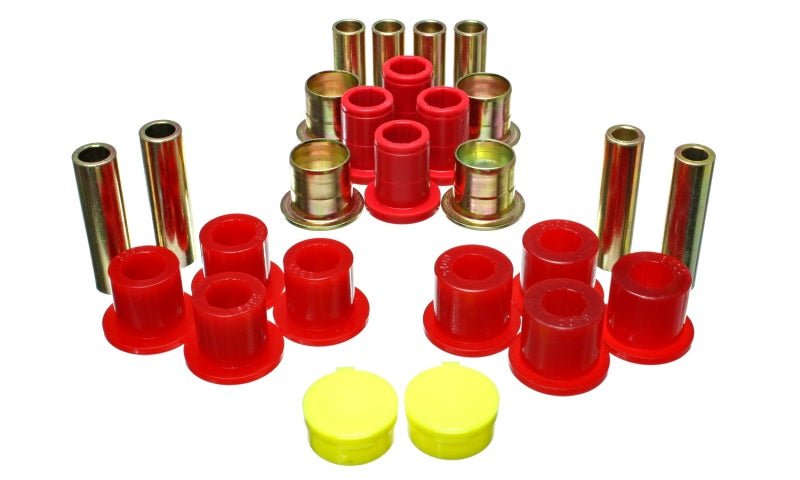 Energy Suspension 87-04 Dodge Dakota / 98-03 Durango 4WD Red Front End Control Arm Bushing Set - Crew Original
