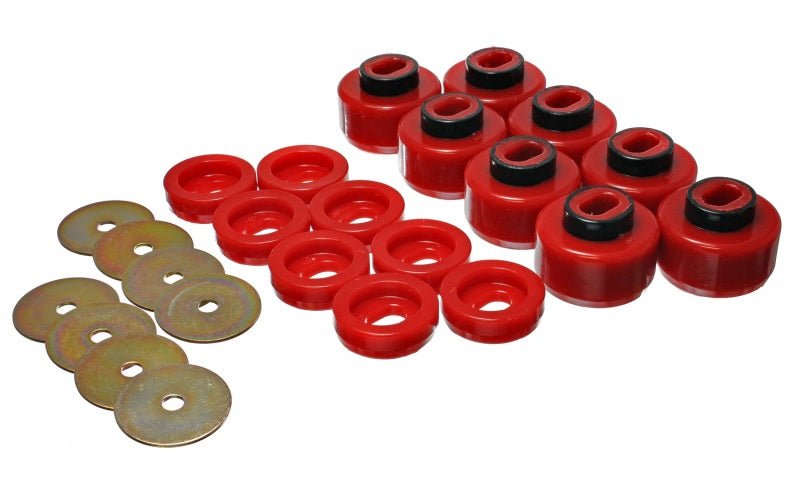 Energy Suspension 99-06 Silverado C1500/K1500 / 01-06 Silverado C2500/K2500 Red Body(cab) Mount Set - Crew Original