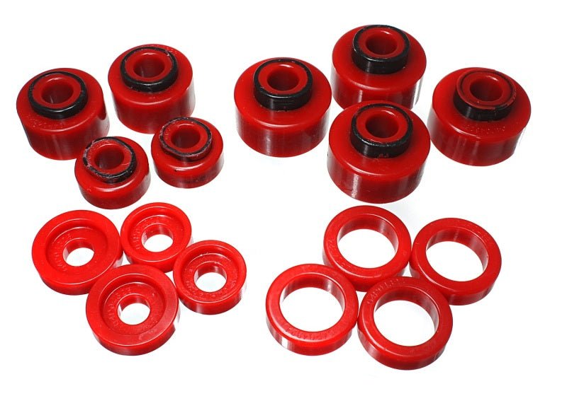 Energy Suspension 99-07 Ford F-250/F-350 SD 2/4WD Crew Cab Body Mount Set - Red - Crew Original