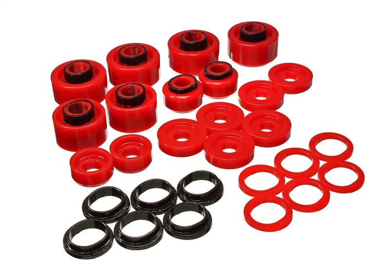 Energy Suspension 99-07 Ford F-250/F-350 SD 2/4WD Crew Cab Body Mount Set - Red - Crew Original
