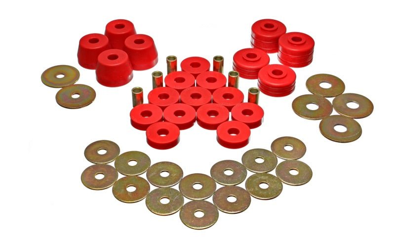 Energy Suspension Body Mount Bushing Sets - Red - Crew Original