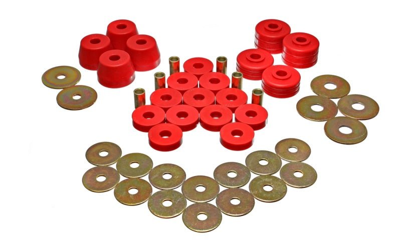 Energy Suspension Body Mount Bushing Sets - Red - Crew Original
