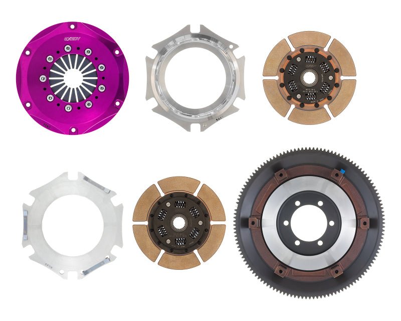 Exedy 1986-1989 Mazda RX-7 R2 Hyper Twin Cerametallic Clutch Sprung Center Disc Push Type Cove - Crew Original