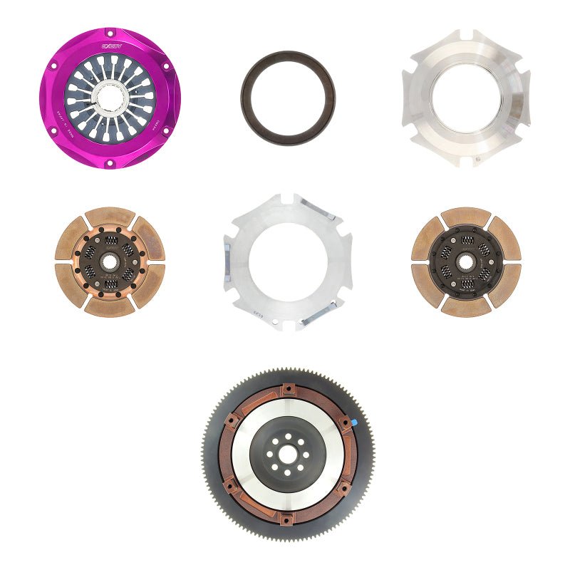 Exedy 2004-2014 Subaru Impreza WRX STI H4 Hyper Twin Cerametallic Clutch Sprung Center Disc Pull - Crew Original