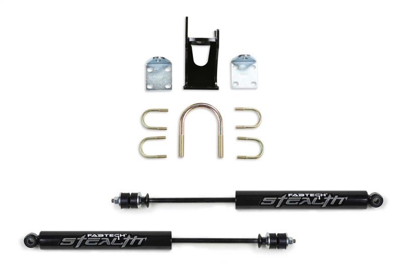 Fabtech 05-21 Ford F250/350 4WD Dual Stealth Steering Stabilizer Kit - Opposing Style - Crew Original