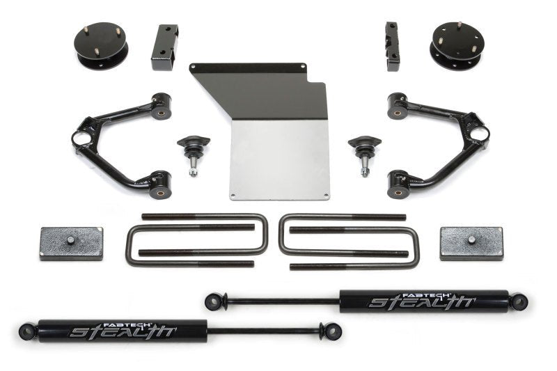Fabtech 07-18 GM K1500 w/OE Forged UCA 3.5in Budget UCA System w/Rear Stealth Shocks - Crew Original