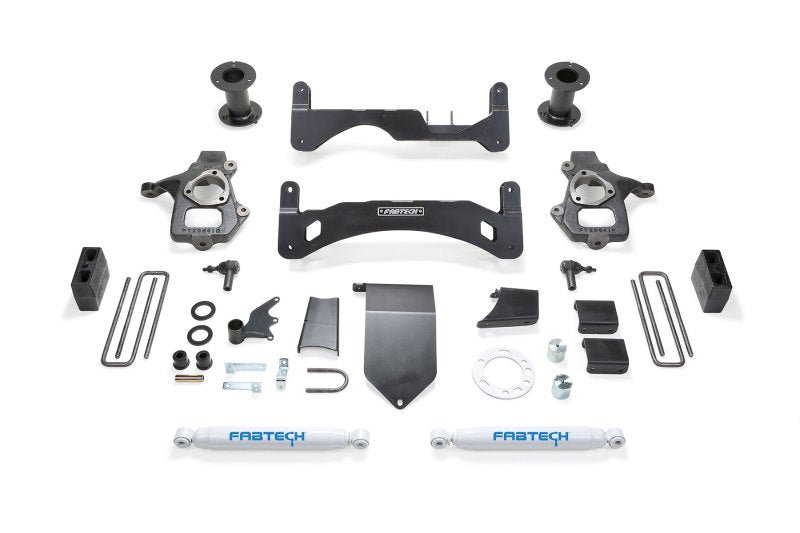 Fabtech 14-18 GM C/K1500 P/U w/oE Alm Or Stmp Stl UCA 6in Basic Sys G2 w/Perf Shks - Crew Original