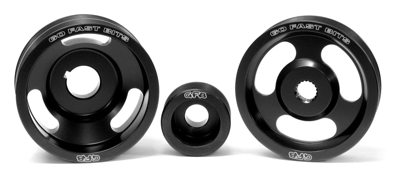 GFB 04-10 WRX/STI 3 Piece Under-Drive Pulley Kit w/ Belts (Crank Alternator & Power Steering) - Crew Original