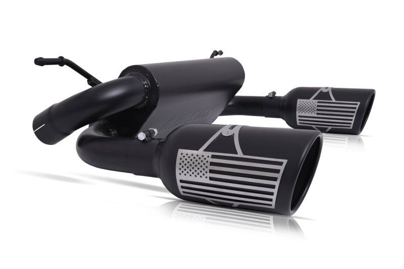 Gibson 07-10 Jeep Wrangler JK X 3.8L 2.5in Patriot Series Cat-Back Dual Split Exhaust - Blk Ceramic - Crew Original