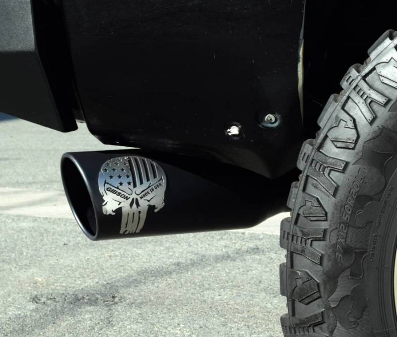 Gibson 07-19 Toyota Tundra SR5 5.7L 4in Patriot Skull Series Cat-Back Single Exhaust - Stainless - Crew Original