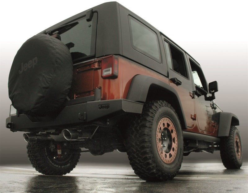 Gibson 12-17 Jeep Wrangler JK Rubicon 3.6L 2.5in Cat-Back Dual Split Exhaust - Aluminized - Crew Original