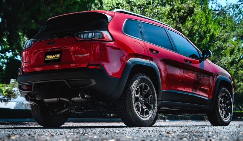 Gibson 14-20 Jeep Cherokee 3.2L 2.5in/2.25in Cat-Back Dual Split Exhaust - Stainless - Crew Original